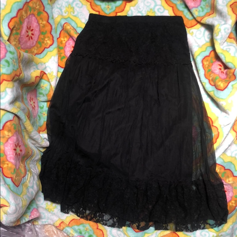 Elegant Black Lace Skirt